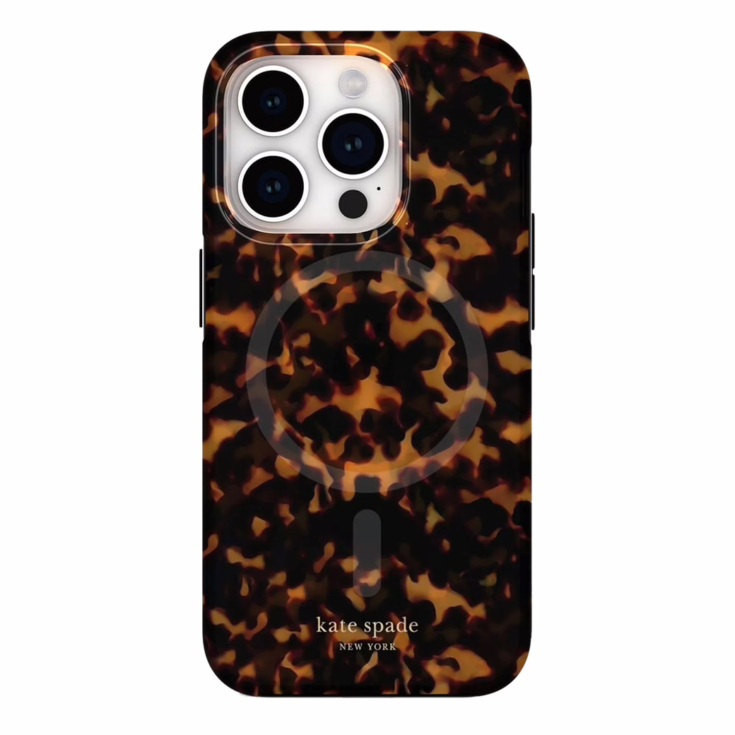 Kate Spade รุ่น Protective Case with MagSafe - เคส iPhone 15 Pro - สี Transparent Tortoise