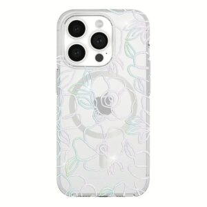 Kate Spade รุ่น Protective Case with MagSafe - เคส iPhone 15 Pro - สี Modern Floral Silver