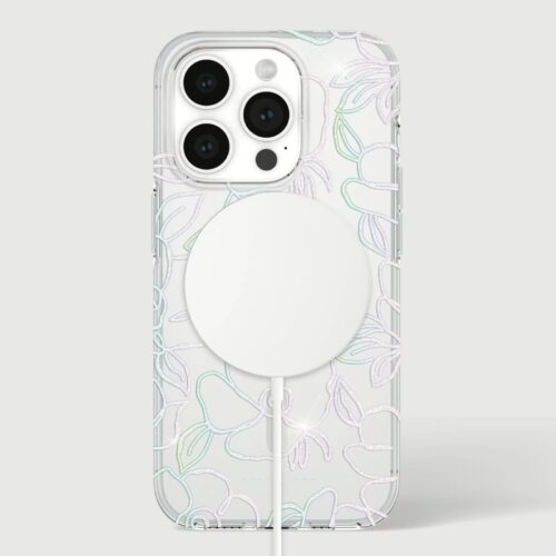 Kate Spade รุ่น Protective Case with MagSafe - เคส iPhone 15 Pro - สี Modern Floral Silver - Image 2