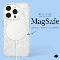 Kate Spade รุ่น Protective Case with MagSafe - เคส iPhone 15 Pro - สี Modern Floral Silver