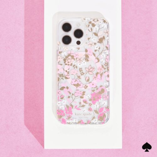 Kate Spade รุ่น Protective Case with MagSafe - เคส iPhone 15 Pro - สี Flowerbed Pink Ombre - Image 9