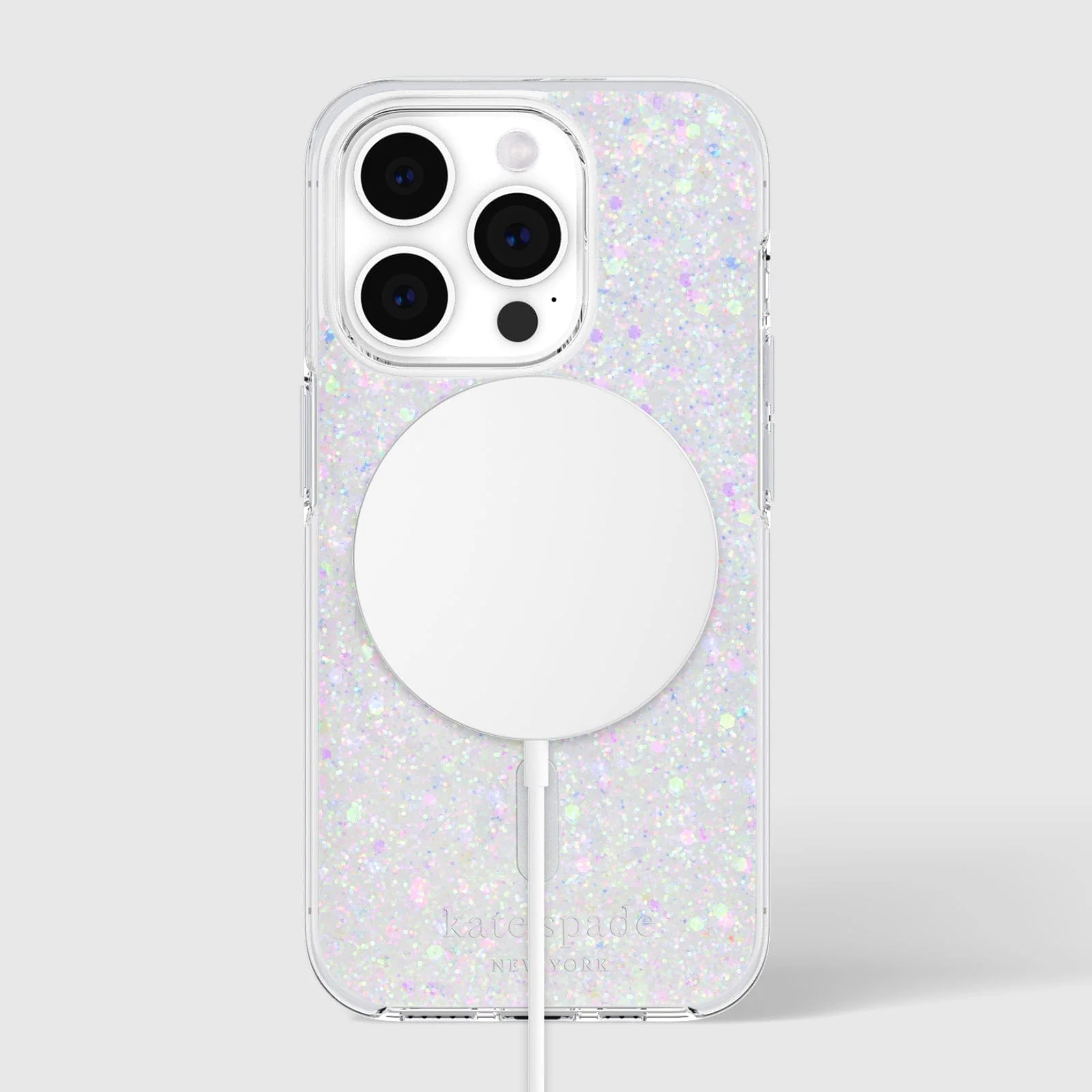 Kate Spade รุ่น Protective Case with MagSafe - เคส iPhone 15 Pro - สี Chunky Glitter Iridescent