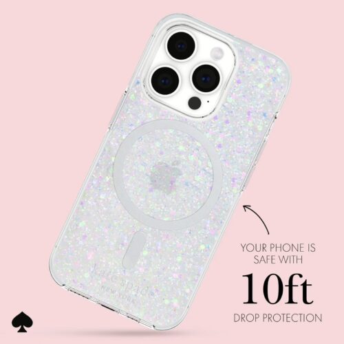 Kate Spade รุ่น Protective Case with MagSafe - เคส iPhone 15 Pro - สี Chunky Glitter Iridescent - Image 5