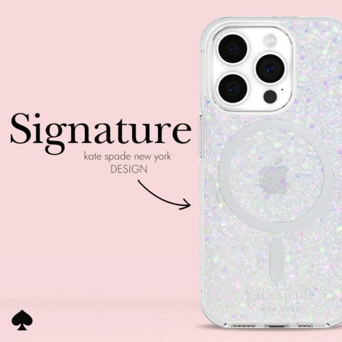 Kate Spade รุ่น Protective Case with MagSafe - เคส iPhone 15 Pro - สี Chunky Glitter Iridescent - Image 8