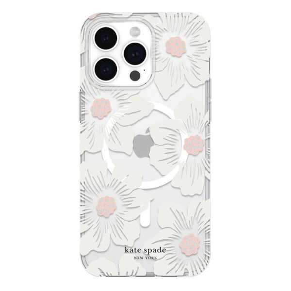 Kate Spade รุ่น Protective Case with MagSafe - เคส iPhone 15 Pro Max - สี Hollyhock Cream