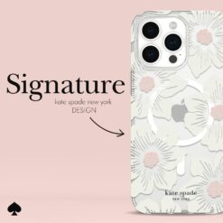 Kate Spade รุ่น Protective Case with MagSafe - เคส iPhone 15 Pro Max - สี Hollyhock Cream