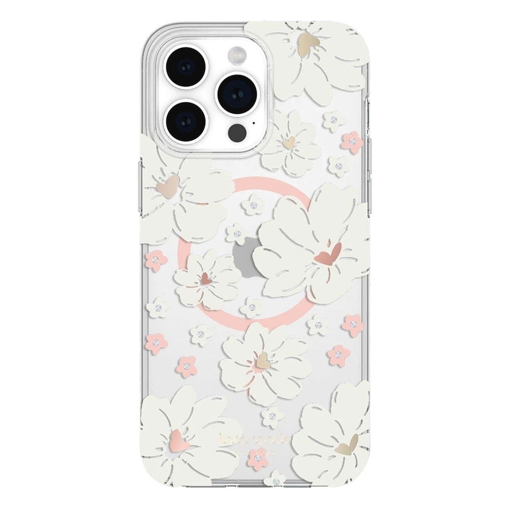 Kate Spade รุ่น Protective Case with MagSafe - เคส iPhone 15 Pro Max - สี Classic Peony