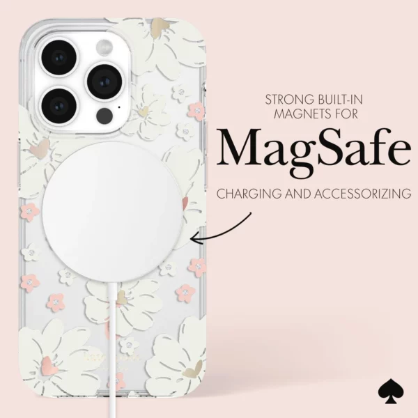 Kate Spade รุ่น Protective Case with MagSafe - เคส iPhone 15 Pro Max - สี Classic Peony