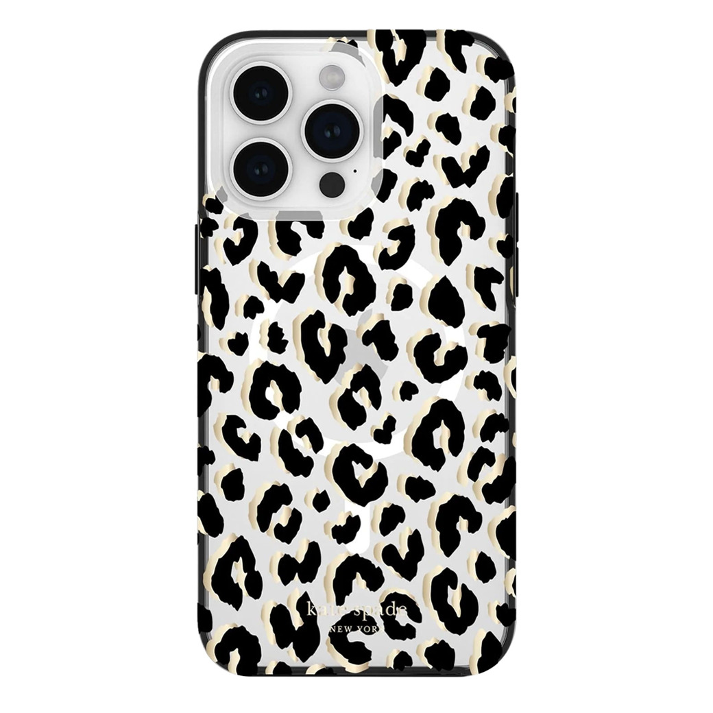 Kate Spade รุ่น Protective Case with MagSafe - เคส iPhone 15 Pro Max - สี City Leopard Black