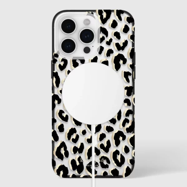 Kate Spade รุ่น Protective Case with MagSafe - เคส iPhone 15 Pro Max - สี City Leopard Black