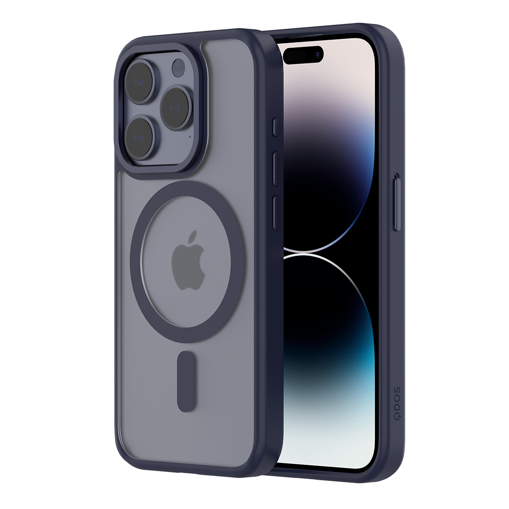 QDOS รุ่น Hybrid Soft with Snap (MagSafe) - เคส iPhone 15 Pro - สี Dark Blue 12 QDOS รุ่น Hybrid Soft with Snap (MagSafe) - เคส iPhone 15 Pro - สี Dark Blue