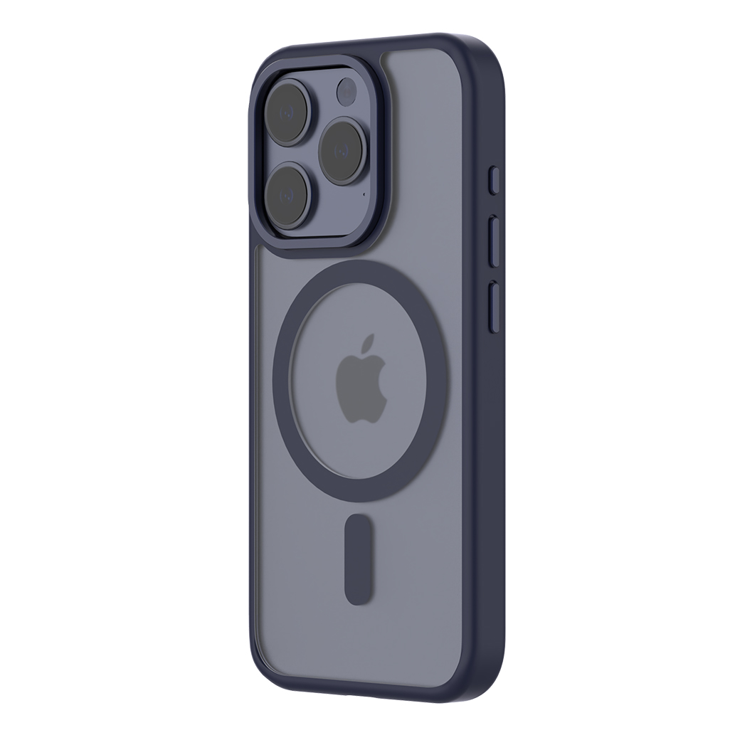QDOS รุ่น Hybrid Soft with Snap (MagSafe) - เคส iPhone 15 Pro - สี Dark Blue