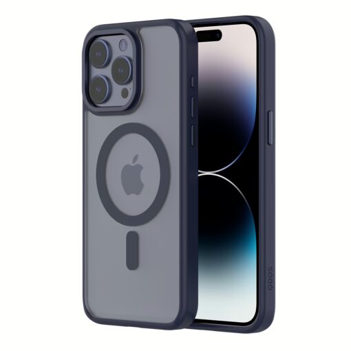 QDOS รุ่น Hybrid Soft with Snap (MagSafe) - เคส iPhone 15 Pro Max - สี Dark Blue - Image 4