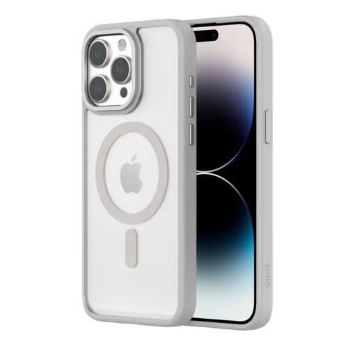 QDOS รุ่น Hybrid Soft with Snap (MagSafe) - เคส iPhone 15 Pro Max - สี White Grey - Image 4