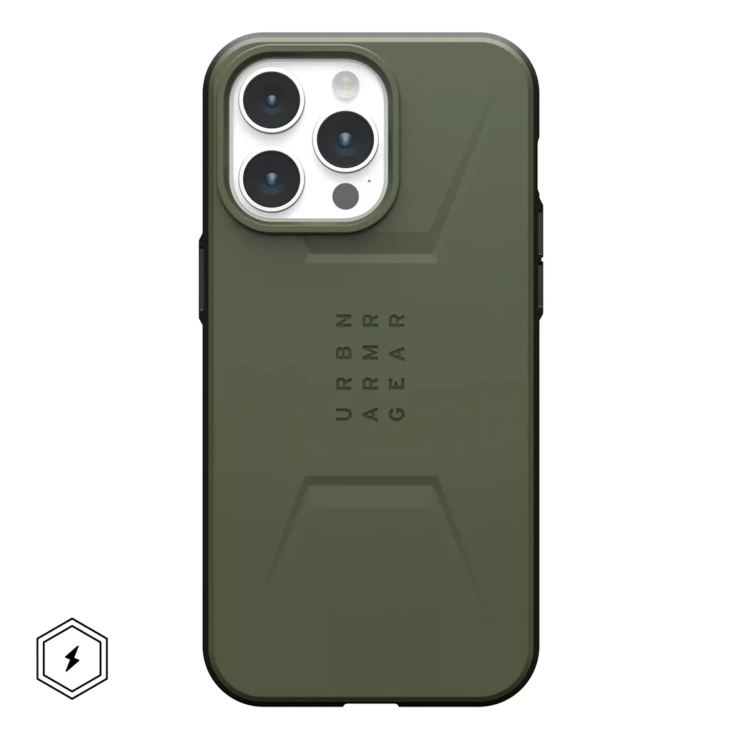 UAG รุ่น Civilian MagSafe - เคส iPhone 15 Pro Max - สี Olive Drab