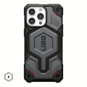 UAG รุ่น Monarch Pro - เคส iPhone 15 Pro Max - สี Kevlar Silver