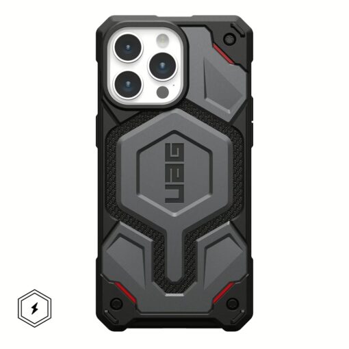 UAG รุ่น Monarch Pro - เคส iPhone 15 Pro Max - สี Kevlar Silver