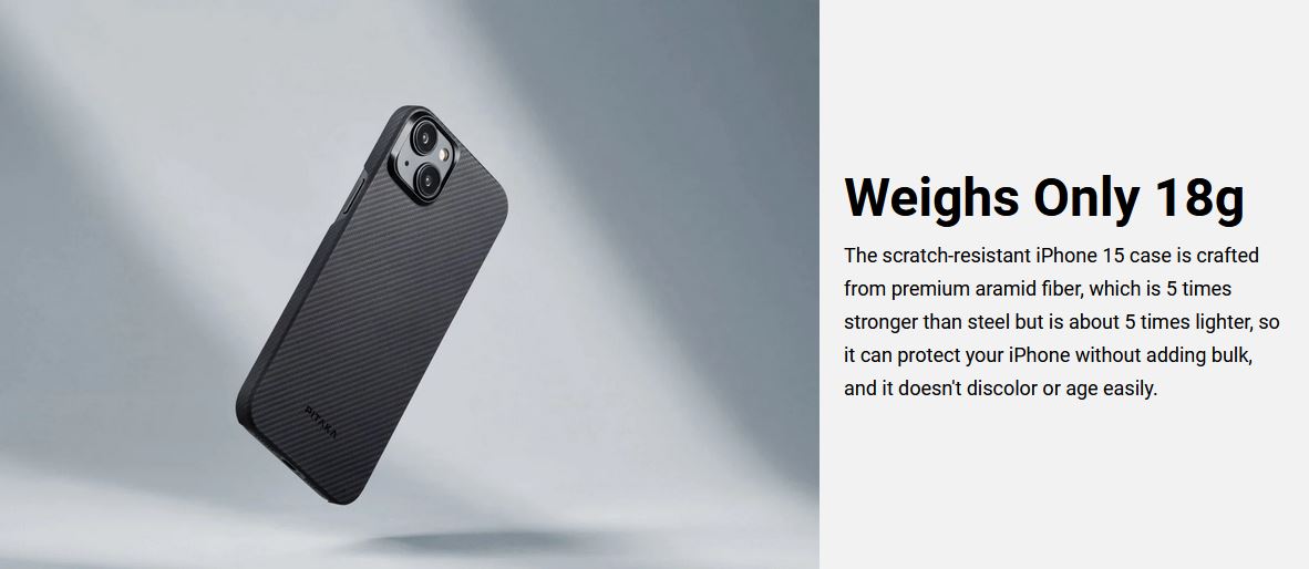 Pitaka รุ่น MagEZ Case 4 (1500D) - เคส iPhone15 Pro - สี Black/Grey Twill