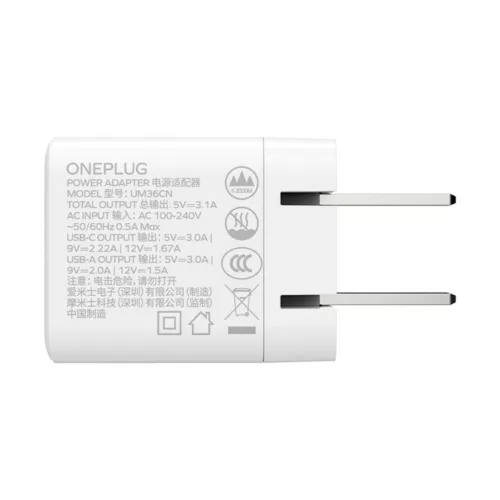 Momax หัวชาร์จ รุ่น ONE Plug อแดปเตอร์ 2 พอร์ต Type-C + USB Fast Charge 20W - สี White