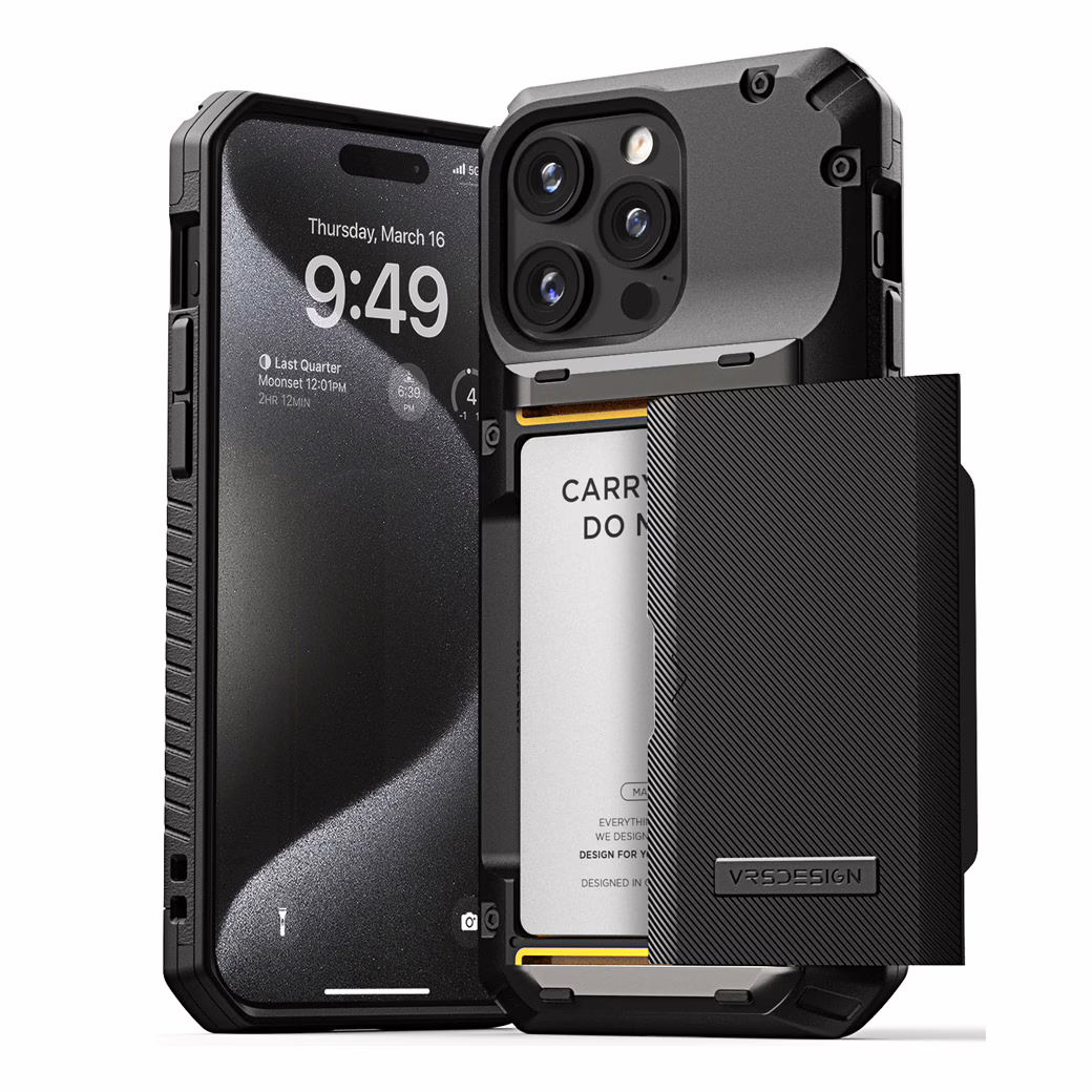 VRS รุ่น Damda Glide Pro - เคส iPhone 15 Pro Max - สี Black Groove