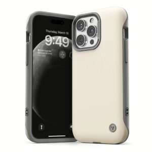 VRS รุ่น Magsafe Terra Guard Modern - เคส iPhone 15 Pro Max - สี Cream