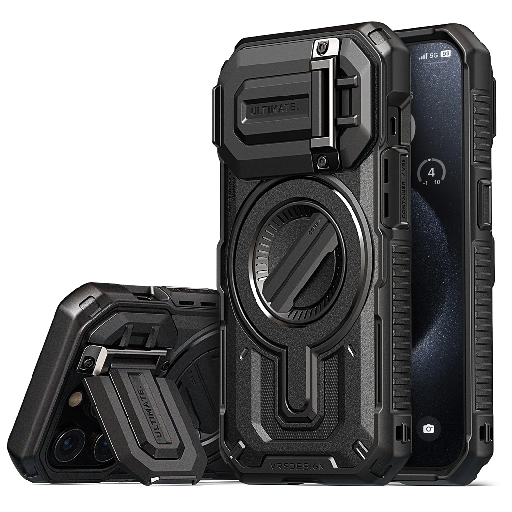 VRS รุ่น Magsafe Terraguard Ultimate - เคส iPhone 15 Pro Max - สี Black
