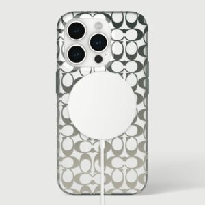 Coach รุ่น Protective with MagSafe - เคส iPhone 15 Pro - ลาย Signature C Ombre Deep Forest