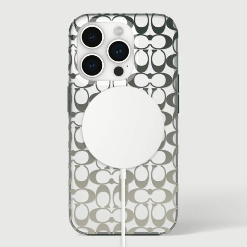 Coach รุ่น Protective with MagSafe - เคส iPhone 15 Pro - ลาย Signature C Ombre Deep Forest