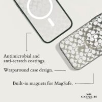 Coach รุ่น Protective with MagSafe - เคส iPhone 15 Pro - ลาย Signature C Ombre Deep Forest