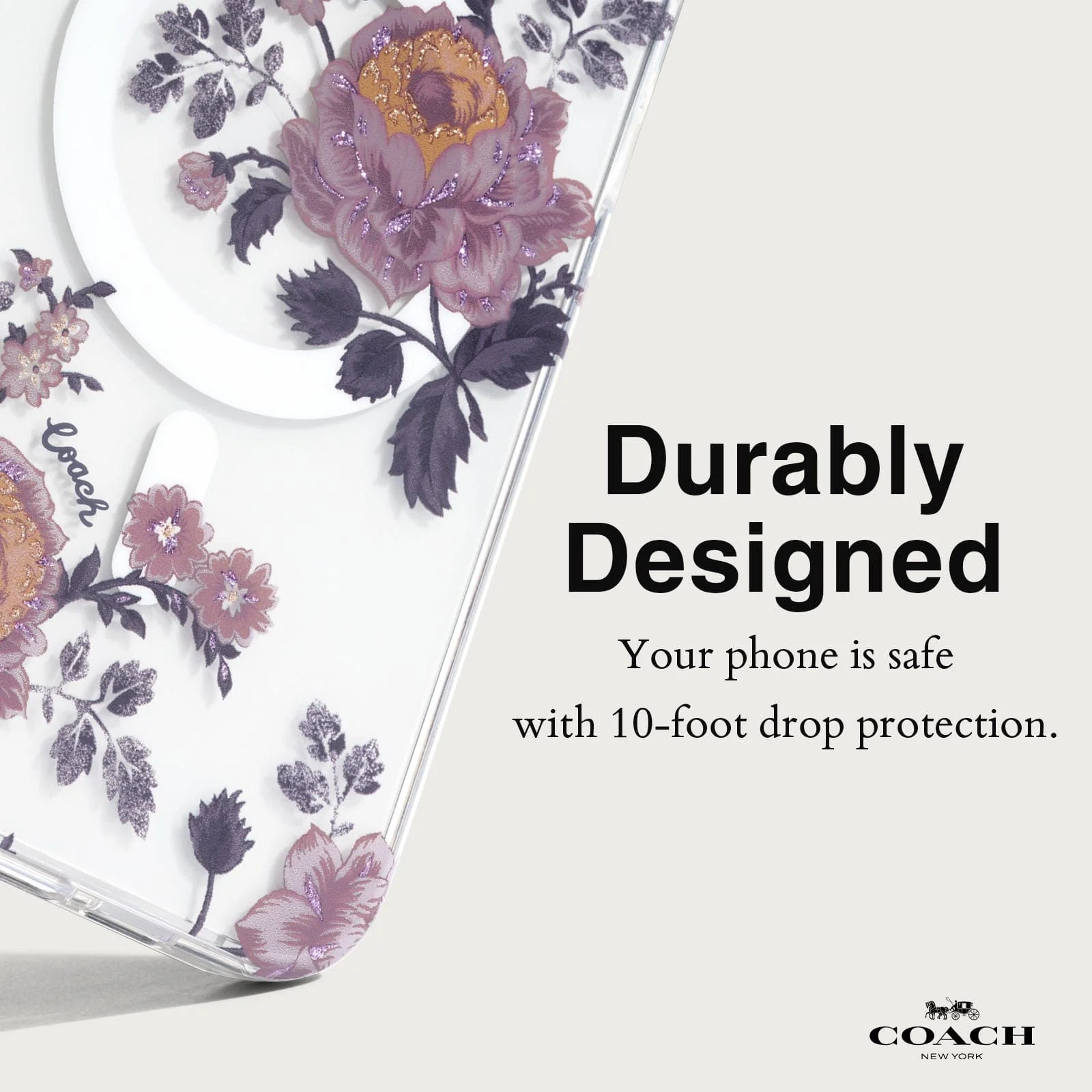Coach รุ่น Protective with MagSafe - เคส iPhone 15 Pro Max - ลาย Moody Floral