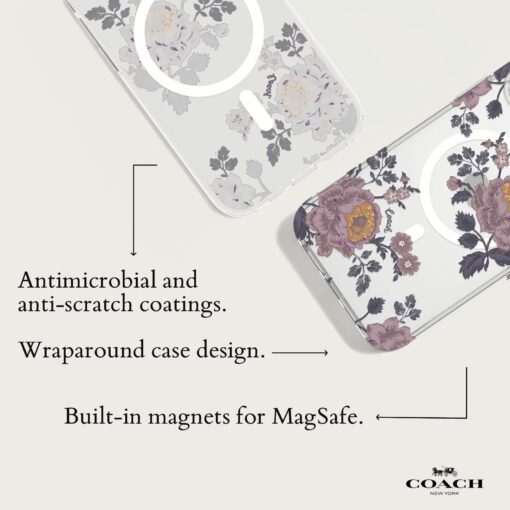 Coach รุ่น Protective with MagSafe - เคส iPhone 15 Pro Max - ลาย Moody Floral - Image 4
