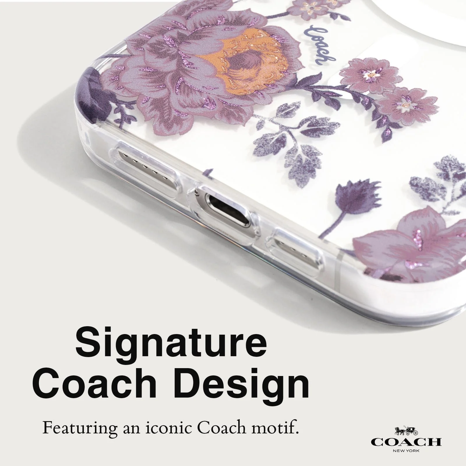 Coach รุ่น Protective with MagSafe - เคส iPhone 15 Pro Max - ลาย Moody Floral