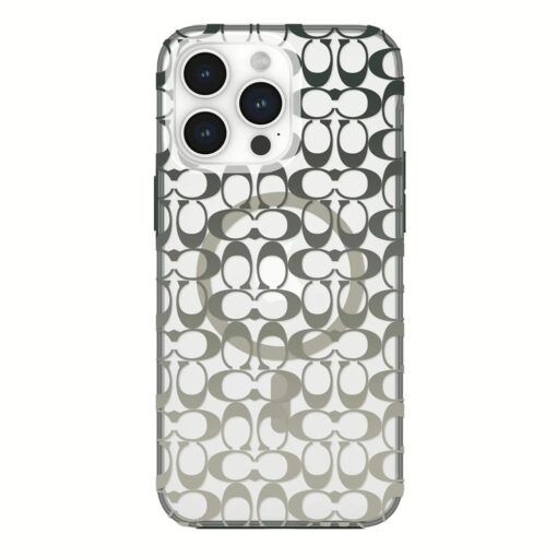 Coach รุ่น Protective with MagSafe - เคส iPhone 15 Pro Max - ลาย Signature C Ombre Deep Forest