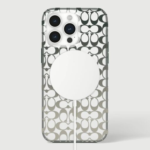 Coach รุ่น Protective with MagSafe - เคส iPhone 15 Pro Max - ลาย Signature C Ombre Deep Forest - Image 2