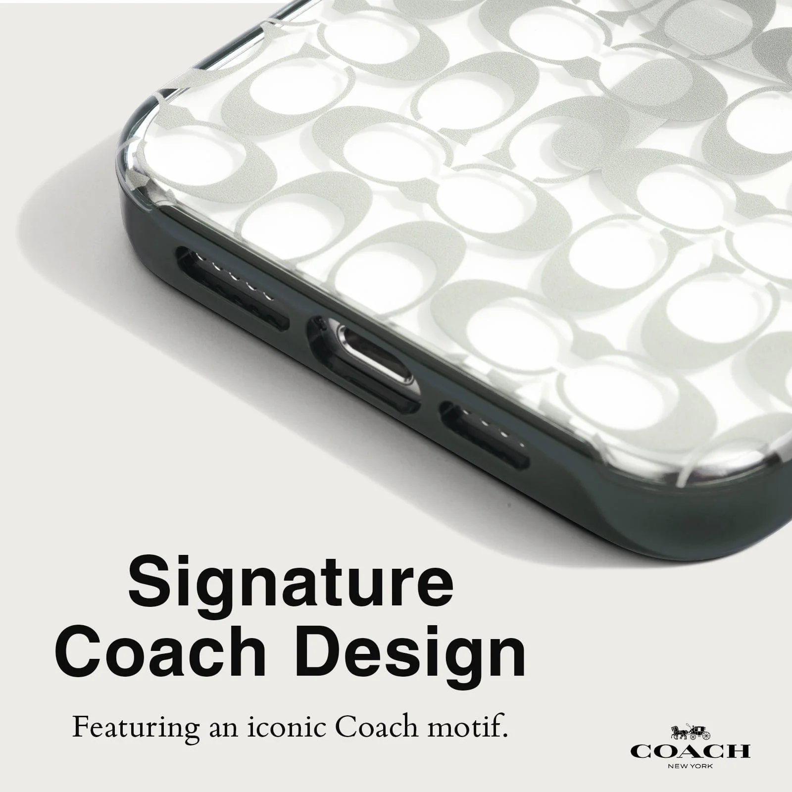 Coach รุ่น Protective with MagSafe - เคส iPhone 15 Pro Max - ลาย Signature C Ombre Deep Forest