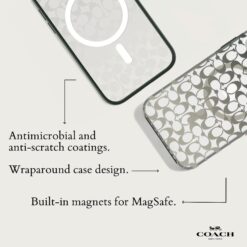 Coach รุ่น Protective with MagSafe - เคส iPhone 15 Pro Max - ลาย Signature C Ombre Deep Forest