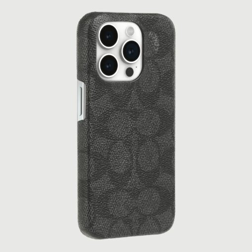 Coach รุ่น Slim Wrap - เคส iPhone 15 Pro - ลาย Signature C Charcoal - Image 2