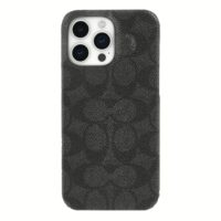Coach รุ่น Slim Wrap - เคส iPhone 15 Pro Max - ลาย Signature C Charcoal
