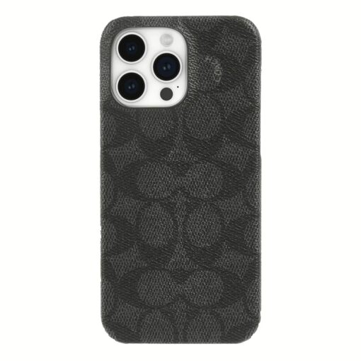 Coach รุ่น Slim Wrap - เคส iPhone 15 Pro Max - ลาย Signature C Charcoal