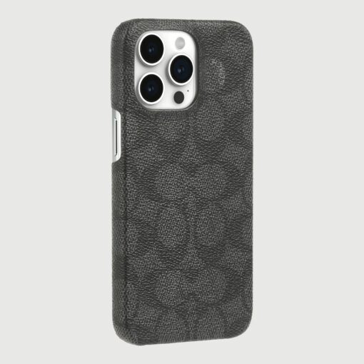 Coach รุ่น Slim Wrap - เคส iPhone 15 Pro Max - ลาย Signature C Charcoal - Image 2