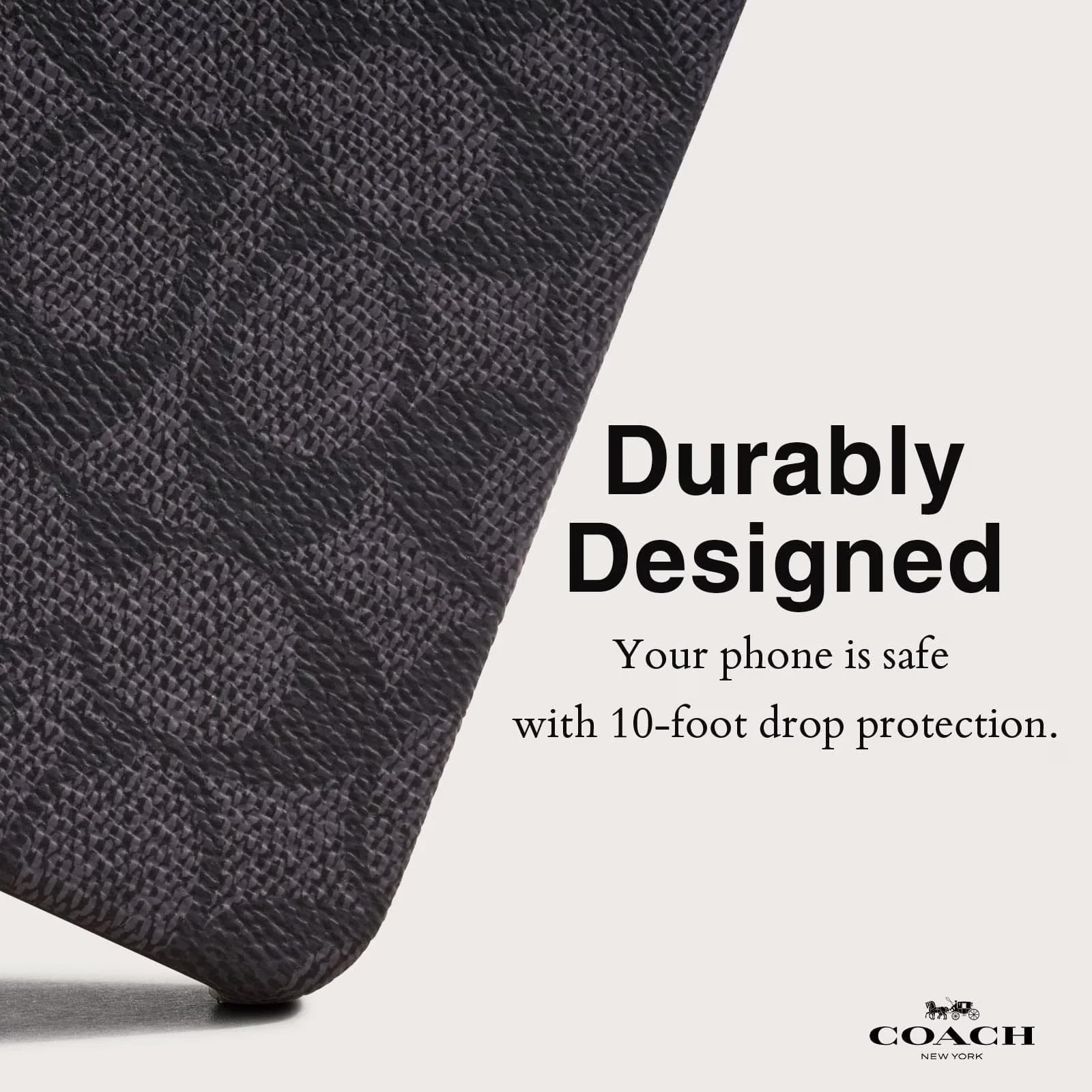 Coach รุ่น Slim Wrap - เคส iPhone 15 Pro Max - ลาย Signature C Charcoal
