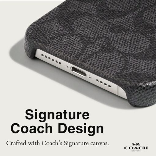 Coach รุ่น Slim Wrap - เคส iPhone 15 Pro Max - ลาย Signature C Charcoal - Image 4