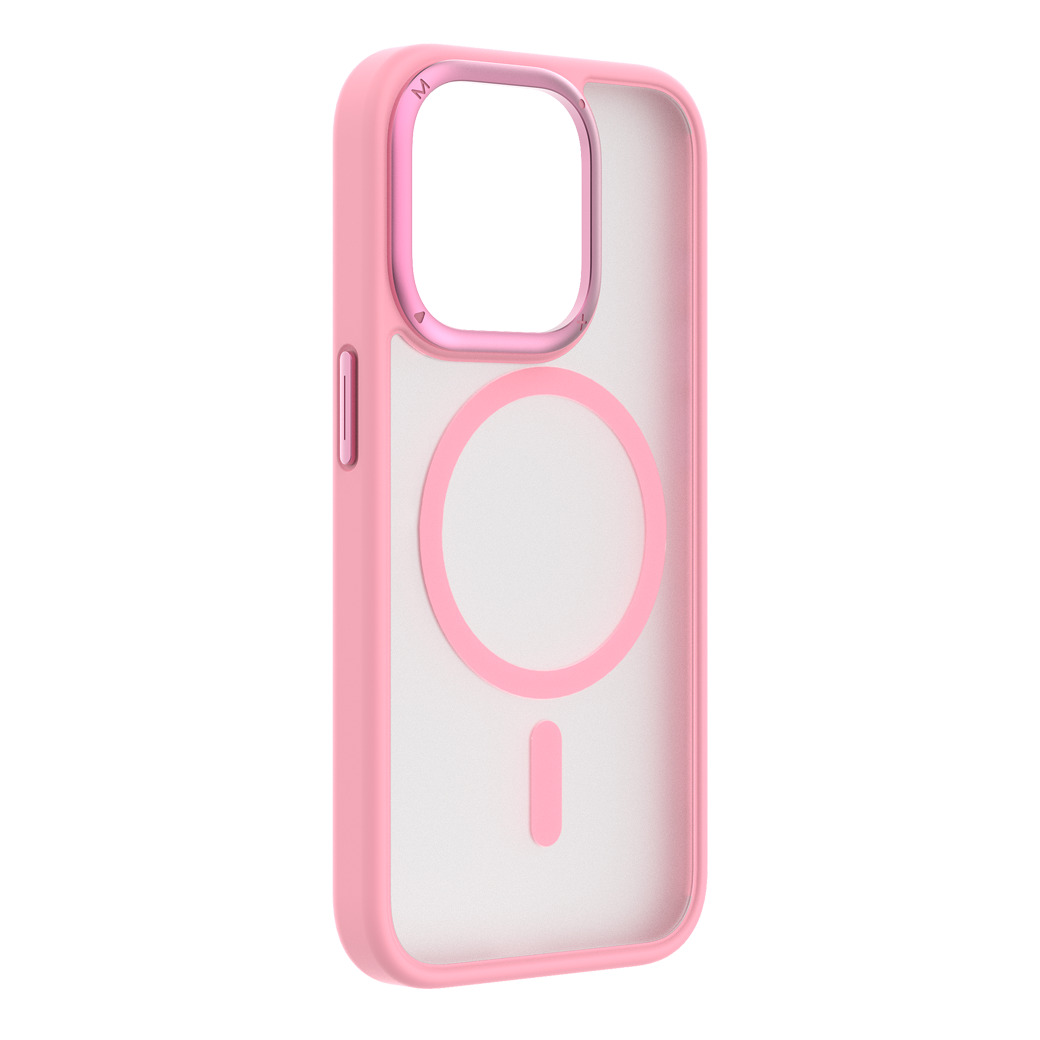 Momax รุ่น Hybrid Magnetic Protective Case (Play) - เคส iPhone 15 Pro - สี Pink