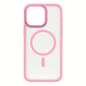 Momax รุ่น Hybrid Magnetic Protective Case (Play) - เคส iPhone 15 Pro Max - สี Pink