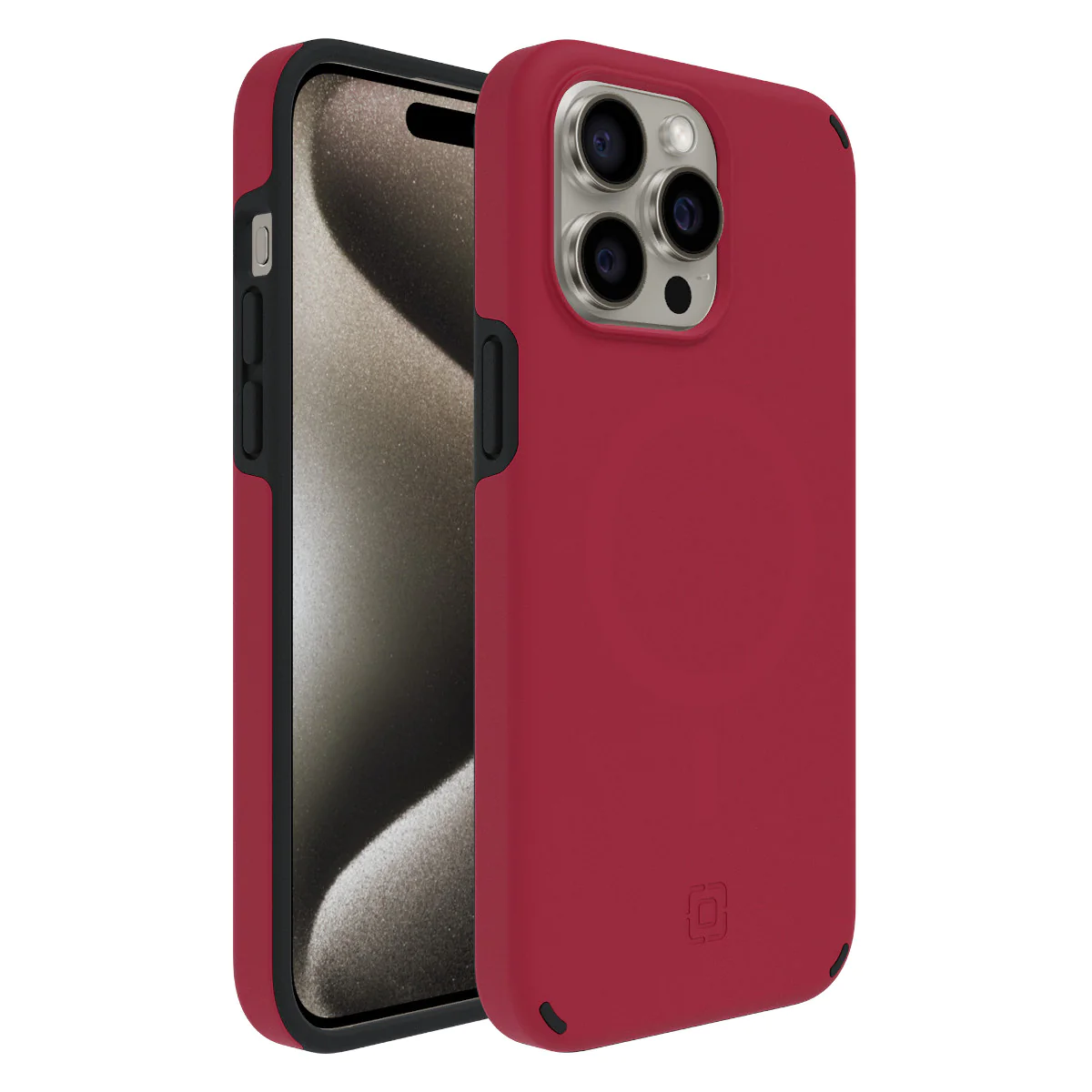 Incipio รุ่น Duo MagSafe - เคส iPhone 15 Pro Max - สี Crimson/Black