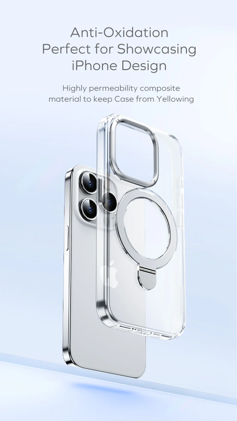 Momax รุ่น Hybrid Flip Magnetic Case (Flip) - เคส iPhone 15 Pro - สี Transparent/Black