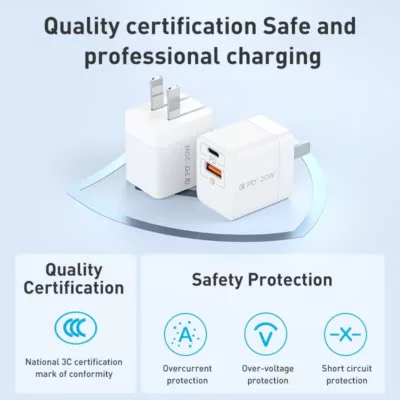 Momax หัวชาร์จ รุ่น ONE Plug อแดปเตอร์ 2 พอร์ต Type-C + USB Fast Charge 20W - สี White