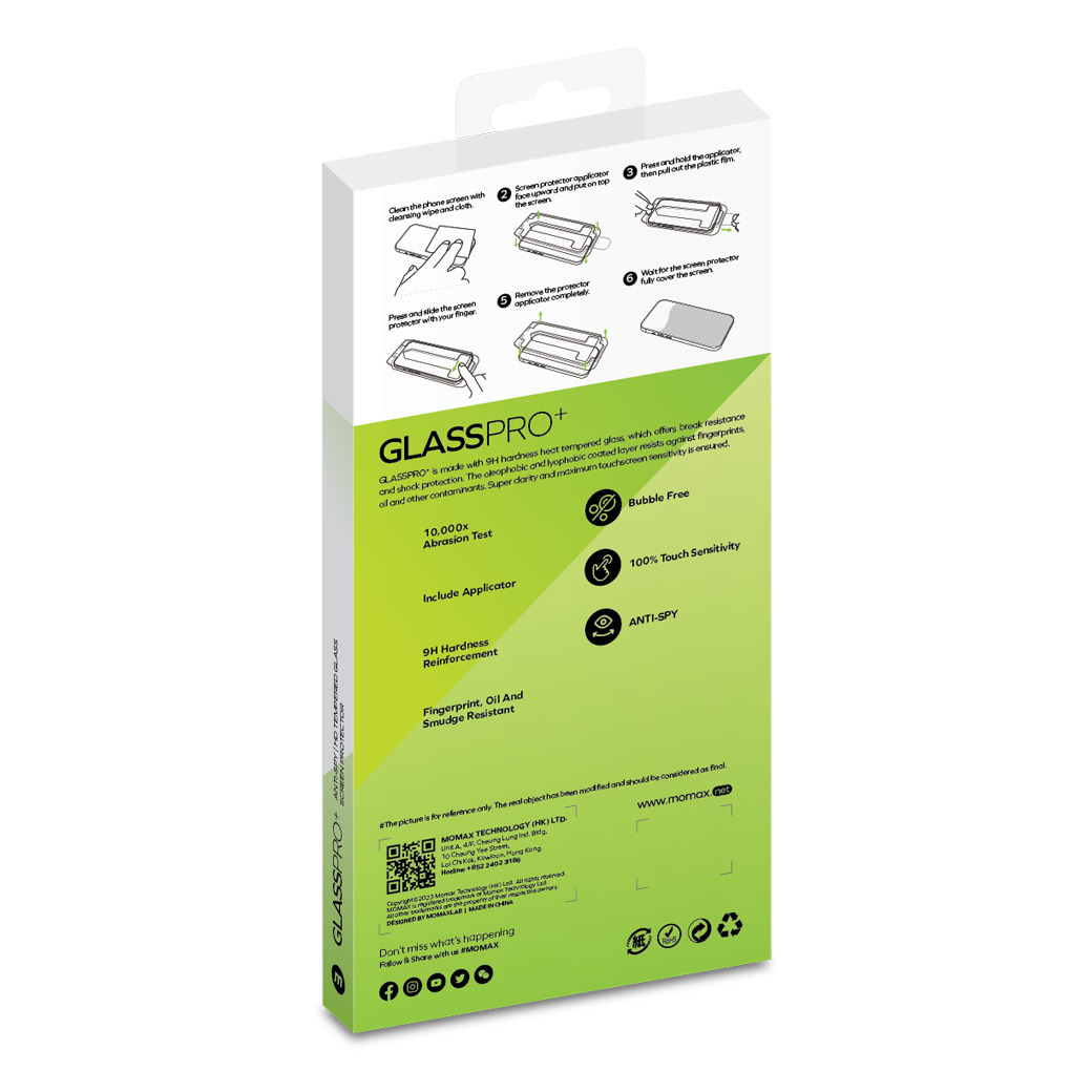 Momax รุ่น PG Privacy Screen Protector - ฟิล์มกระจก iPhone 15 Pro Max - สี Transparent 11 Momax รุ่น PG Privacy Screen Protector - ฟิล์มกระจก iPhone 15 Pro Max - สี Transparent
