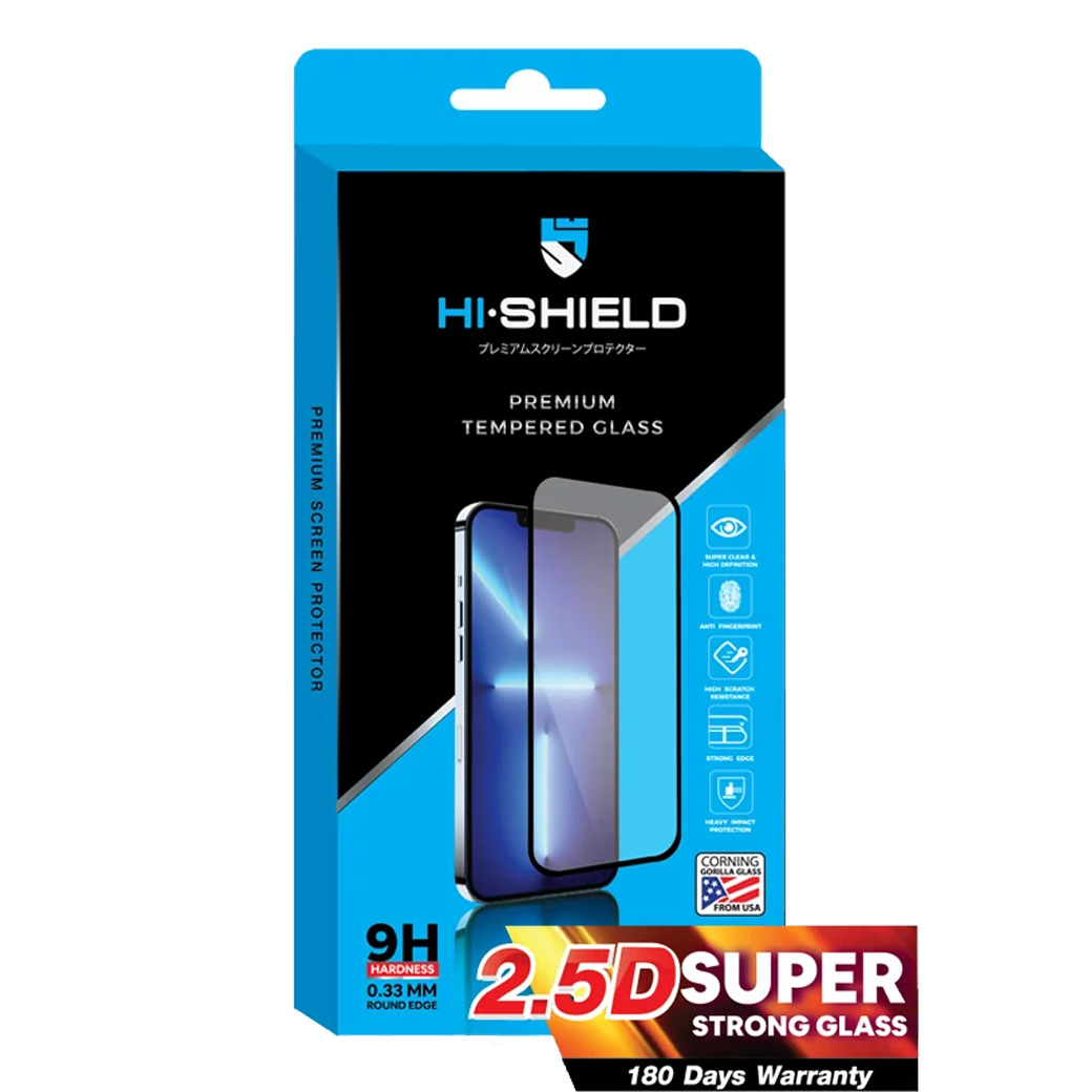 Hishield รุ่น 2.5D Super Strong Max - ฟิล์มกระจก iPhone 15 Pro Max - สี Clear