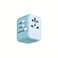 Momax หัวชาร์จ+หัวแปลงปลั๊กไฟ รุ่น 1-World Travel Adapter กำลังไฟ 20W มาพร้อมช่อง USB-C และ USB-A - สี Blue